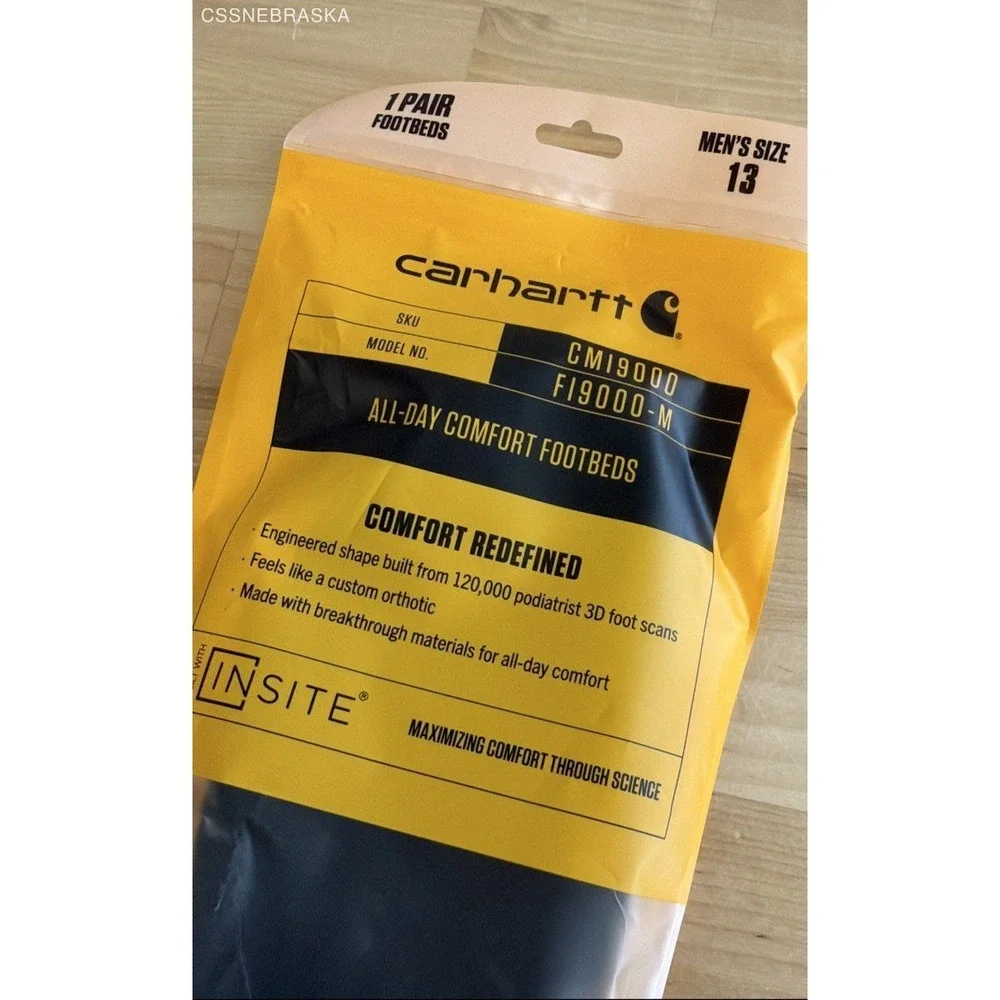 Carhartt Black Men's CMI9000‎ Insite Technology Footbeds - Size 13